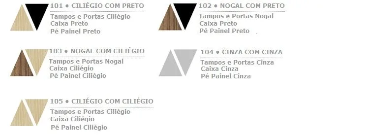 Opções de Cores · código 100