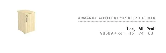Armário Baixo Lateral Mesa op 01 Porta · código 107