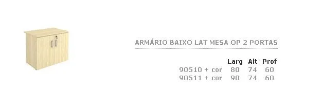 Armario Baixo Lateral Mesa op 02 Portas · código 108