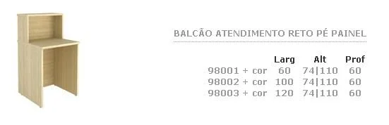 Balcão Atendimento Reto Pé Painel · código 130